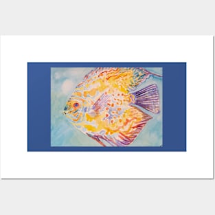 Rainbow Sea Fish Watercolor Painting Posters and Art